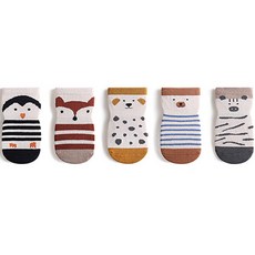 JOYMULTI MK幼兒用圓滾滾動物防滑襪 5種組