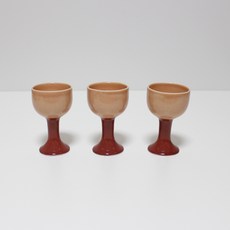月鹽手工陶瓷亮面雙色把手酒杯組 桃紅酒, 紅酒杯 3p, 1組