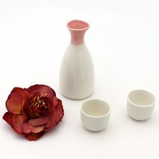 月鹽 韓國製 陶瓷花苞大理石粉清酒壺組, 1套, 酒瓶 + 酒杯 2入