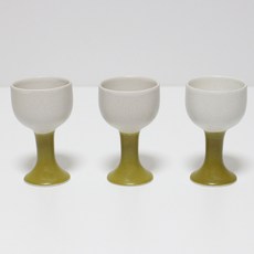 Dalsalt 漂亮瓷器啞光雙色手柄燒酒杯套組黃綠色, 1套, 紅酒杯 3p