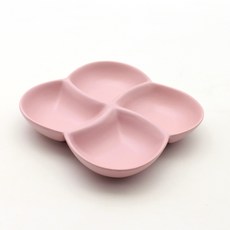 Dalsogeum 韓國製陶瓷四葉草4格小菜分隔盤, 淺粉色, 1個