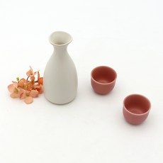 Moonsalt 手工陶藝花棒可愛酒瓶酒杯套組, 1套, 酒瓶+酒杯2p