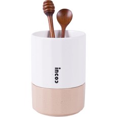 incoc 陶瓷U型餐具筒 小, 棕色, 1個