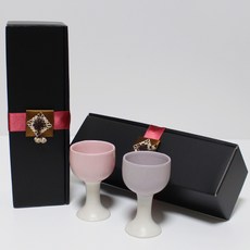 Dal So Geum 粉彩迷你紅酒杯禮盒組 粉色 薰衣草紫, 迷你紅酒杯 2入, 1套