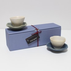 달소금 꽃잎찻잔 커플세트, 05 스틸 + 다크, 1세트