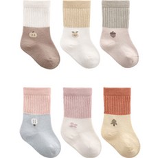 JOYMULTI 幼兒款雙色緹花長筒襪 3種 2組