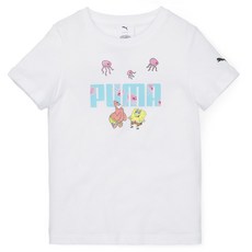PUMA 兒童款海綿寶寶Logo T恤_SPONGEBOB LOGO TEE_白色_67587102