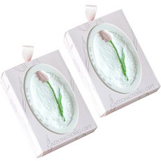 쿼르디 돌잔치 기념품 선물 자수 튤립 핸드타월, 핑크, 2개