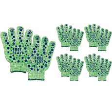 FREE PLAY 兒童圓點防滑雙手體驗棉質手套5雙組, 淺綠色