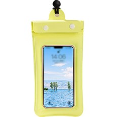 팡셀러 스마트폰 충격보호 컬러 방수팩, 옐로우, 1개