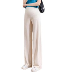 Kuming 女性孕婦薄款寬版舒適九分托腹褲