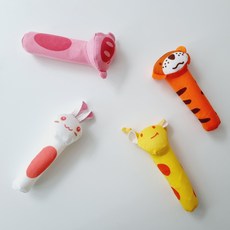 狗狗沙沙聲動物棒狀絨毛玩具 4入, 1套, 隨機出貨