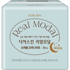 디어스킨 리얼모달 생리대 날개형, 슈퍼롱, 8개입, 1개