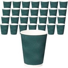卡樂杯 三層隔熱波浪紙杯 綠色 390ml, 250個
