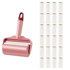 更美好的生活切斷滾筒膠帶清潔器 粉色+替換芯 24入組, 1套