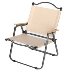 쿠마우 야외 접이식 간이 의자 소형, 베이지, 1개