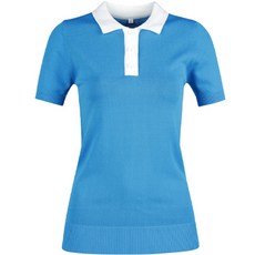 luxgolf 女款撞色翻領短袖針織衫 MDG3M603