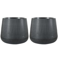 Aenriini 塑膠花盆裝飾 2入, 黑色