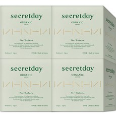 secretday For Nature棉質衛生棉 中(24.5cm) 14片入 3包+大(29cm) 12片入, 1組