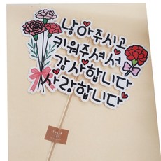 SUNNY TOPPER 康乃馨 父母節 教師節 幼兒園 禮物插牌, 感謝您生我養我, 1個