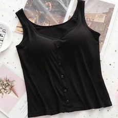 언헤브 가슴패드 내장 민소매 티셔츠