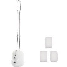 ASSARE 更換奶瓶不倒翁清潔不銹鋼手柄鉗子 + 填充海綿 4 件套, 1組, 白色（海綿）