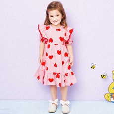HEJMINI 女童款愛心印花洋裝