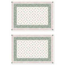 sina&somo 棉質腳踏墊 2入, 綠色