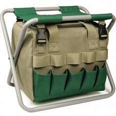 MA GARDENERS 卡其色折疊式便攜椅凳工具包, 銀色, 1個