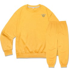 언탭트 남성용 빅사이즈 트래퍼드 스몰로고 맨투맨 조거팬츠 세트