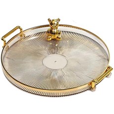 Market Fio 廚房圓形金邊把手托盤, 款式1, 1個