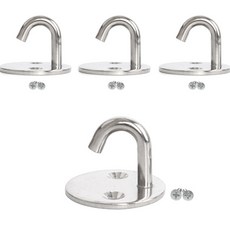 五金之海 不鏽鋼多用途掛鉤 J型 中, 4個, 銀色