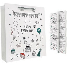 Lead home 堅固耐用 Happy Day 購物袋 10入, 白色