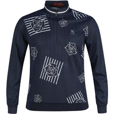 Yamaguchi Lux Golf 男士獨特半拉鍊長袖高爾夫襯衫 YG3S403