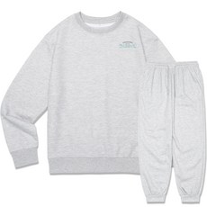 언탭트 남성용 빅사이즈 우스터 스몰로고 맨투맨 조거팬츠 세트