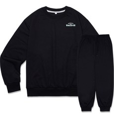 언탭트 남성용 빅사이즈 우스터 스몰로고 맨투맨 조거팬츠 세트