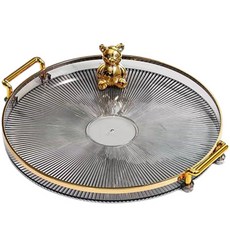 Market Fio 廚房圓形金邊把手托盤, 款式2, 1個