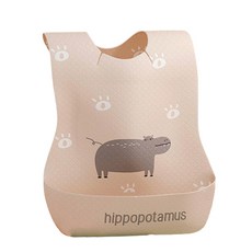 JOYMULTI 嬰兒動物印花一次性圍兜, 河馬, 20張, 2包