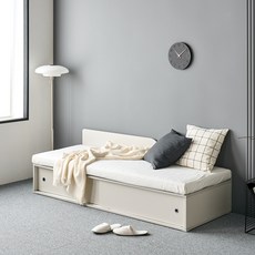 에펠 슬라이딩도어 소파형 침대 + 매트리스 세트 방문설치, 그레이