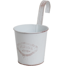 Navida 復古簡約金屬花盆, 白色, 1個