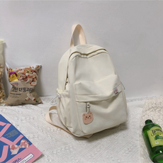 Queens Nest小熊鑰匙圈日常後背包包包, 象牙白