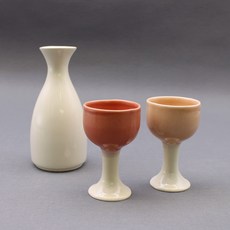 Dalsogum 韓國產情侶德利瓶組 02 三色, 陶瓷德利瓶 + 附把手酒杯 2種, 1套