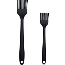 Seven Kitchen 簡約矽膠油刷 2件組, 黑色, 1個