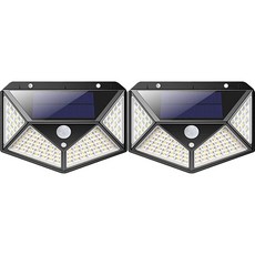 Ruriri 太陽能感應燈 基本款 2入, 100LED 白光