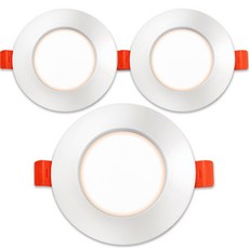 LED筒燈 7.62cm 4W 嵌入式燈, 白色 + 黃光, 3個