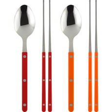 시에르 파르베 수저 세트, 레드 + 오렌지, 디너 스푼 2p + 젓가락 2벌, 1세트