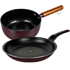 QUEEN SENSE IH電磁爐用 3~4人份 大型Cham-pyeonhan單柄鍋 22cm + 塗層Opera平底鍋 28cm 套組, Cham-pyeonhan鍋 + Opera平底鍋, 混合色