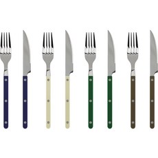 Cher Parve 叉刀組, 海軍藍 + 淺卡其色 + 綠色 + 卡其色, 餐叉(4p) + 餐刀(4p)