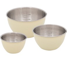 QUEEN SENSE 迷你攪拌碗套組 米色, 攪拌碗3種