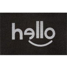 Yangdeure 防滑玄關線圈地墊 60 x 90 cm, 1個, Hello 黑色